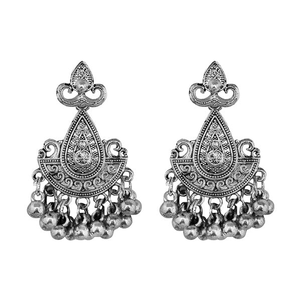 Buy Ishin Oxidised Silver Plated Red Stone Studded Earring Online – ISHIN  FASHIONS